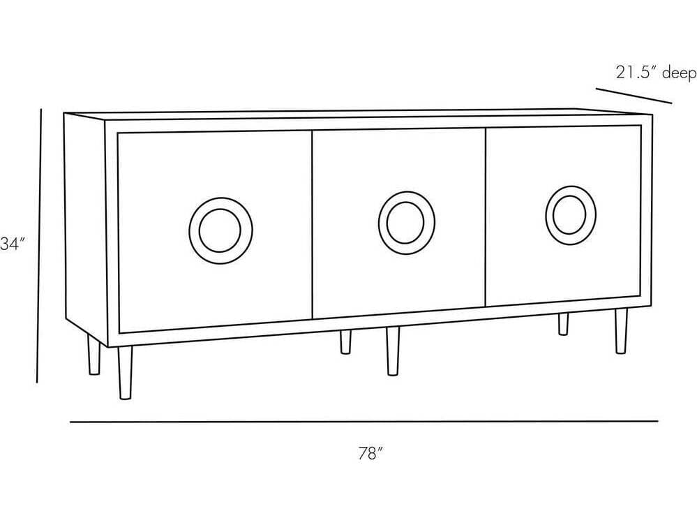 Arteriors Home 78" Oak Wood Sable Brindle Normandy Sideboard