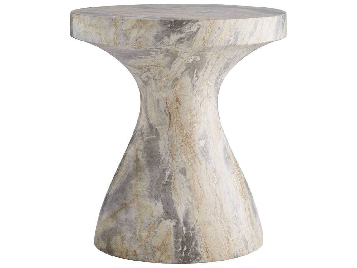 Arteriors Home Serafina Round Sahara Faux Marble End Table