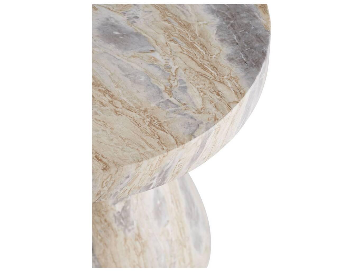 Arteriors Home Serafina Round Sahara Faux Marble End Table