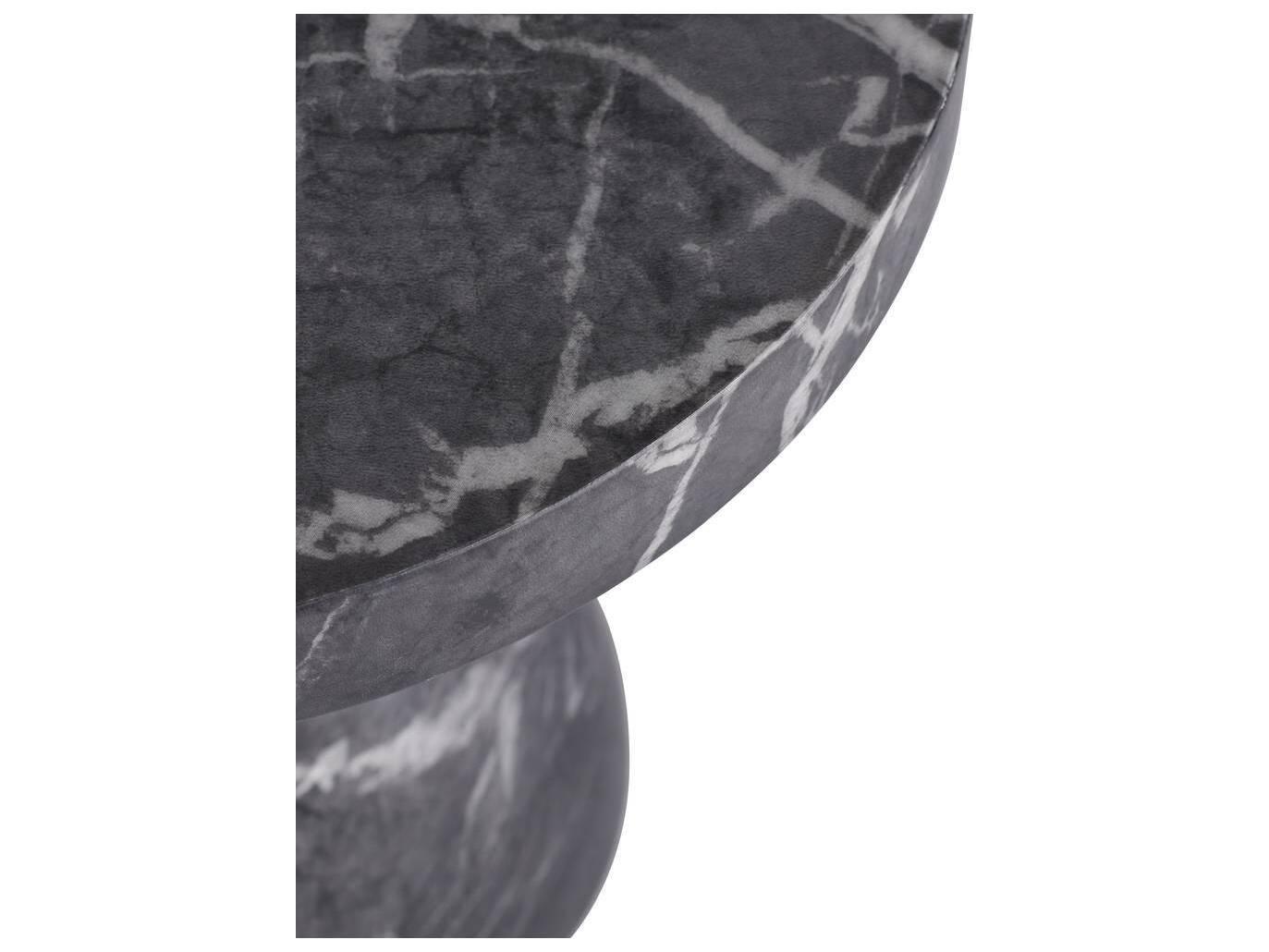 Arteriors Home Serafina Round Black Faux Marble End Table