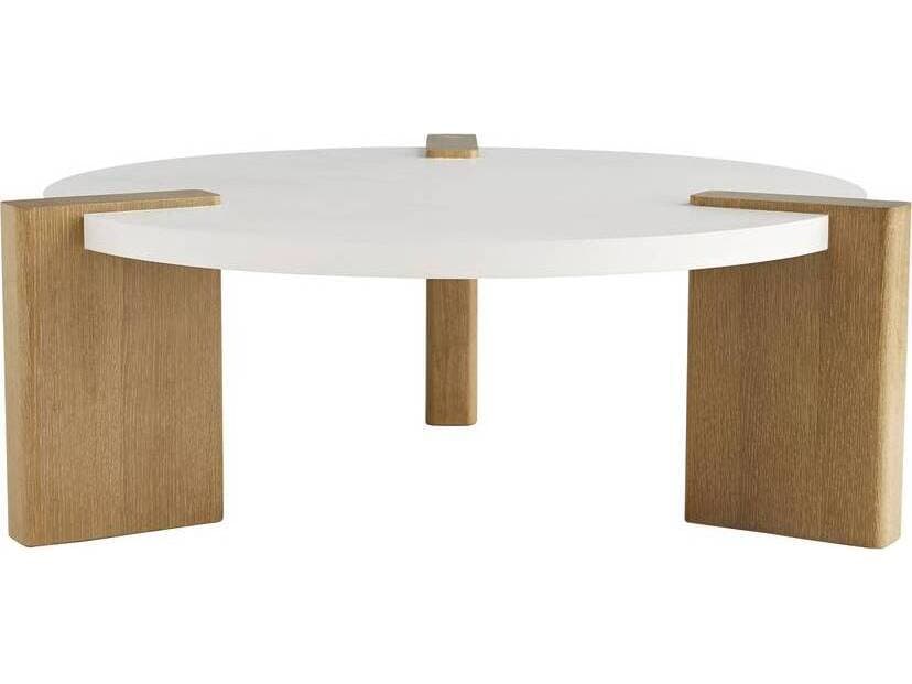Arteriors Home Round Wood White Forrest Coffee Table