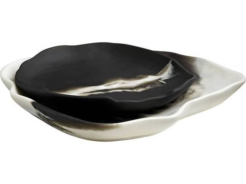 Arteriors Home Hollie Black White Serving Tray Set of 2