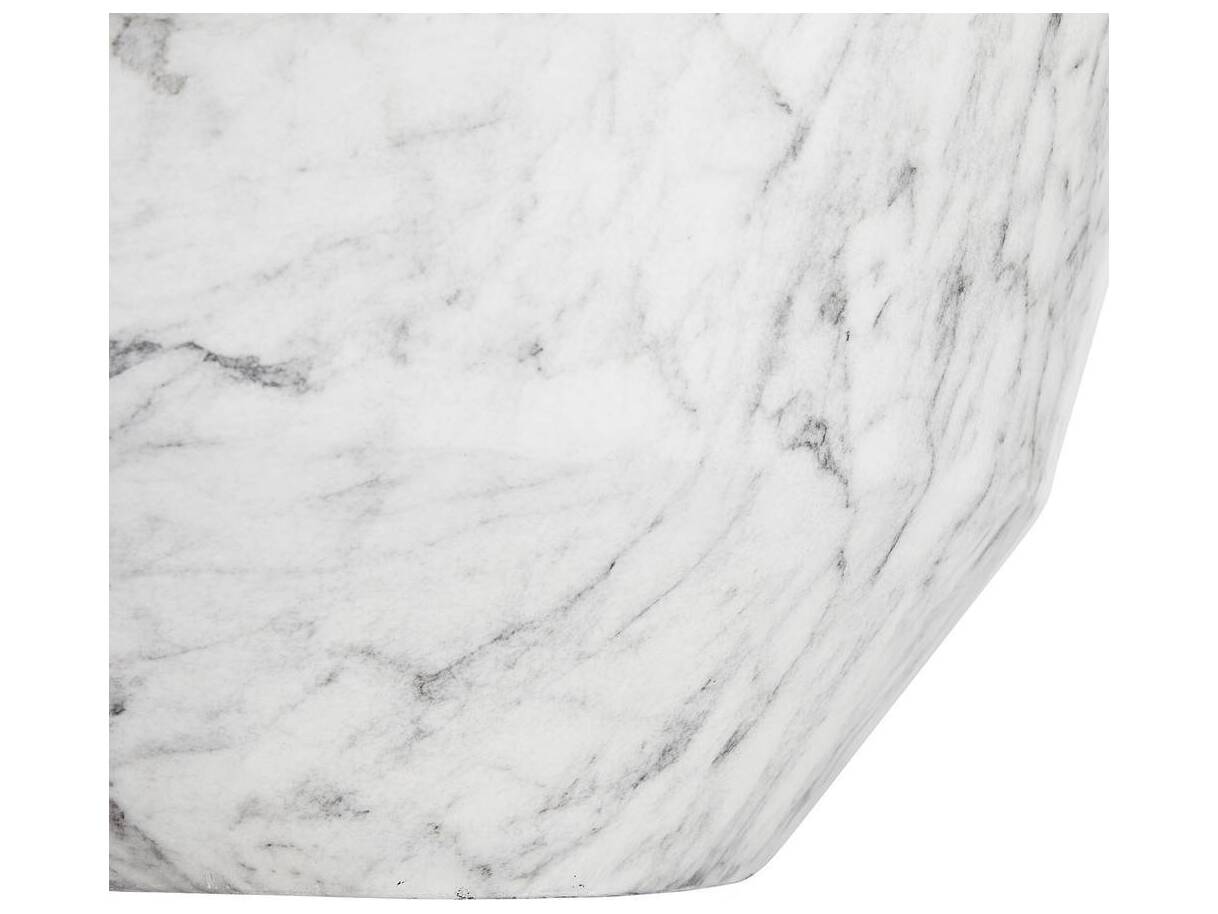 Arteriors Home Round White Faux Marble Godwin Coffee Table