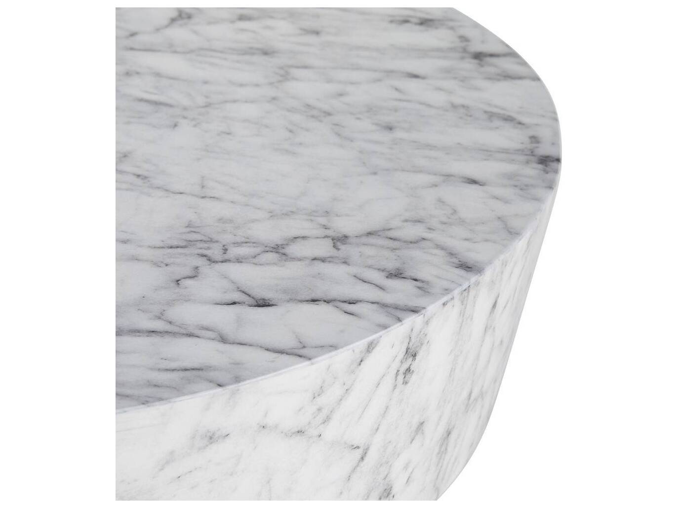 Arteriors Home Round White Faux Marble Godwin Coffee Table