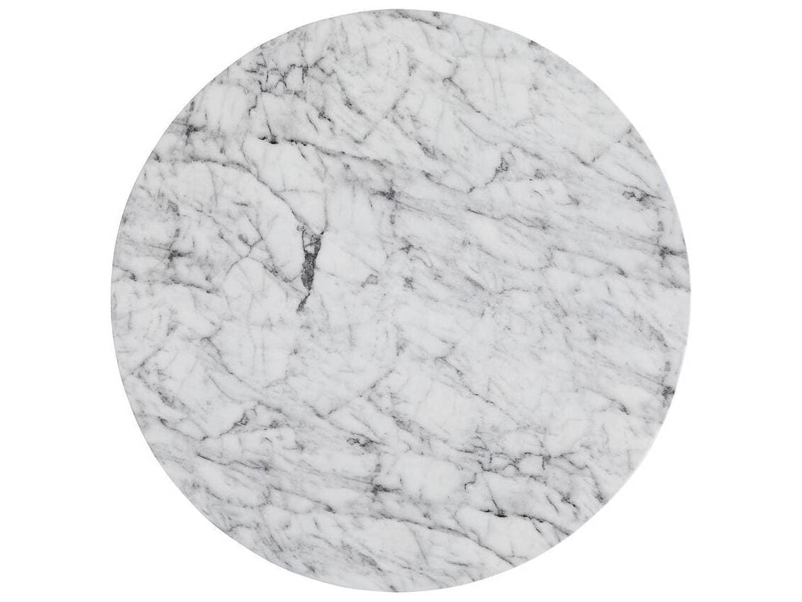 Arteriors Home Round White Faux Marble Godwin Coffee Table