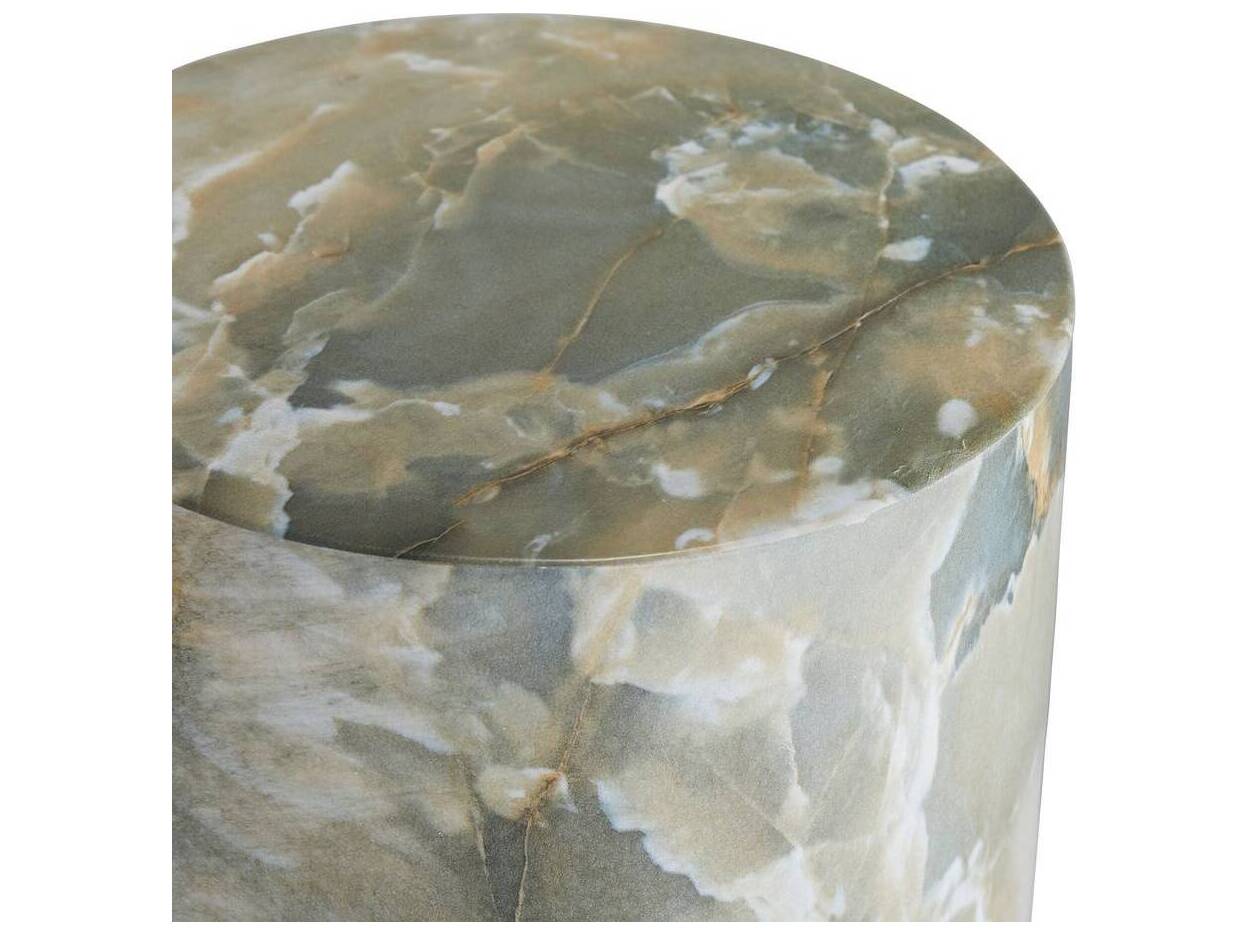 Arteriors Home Round Jade Faux Marble Herbie End Table