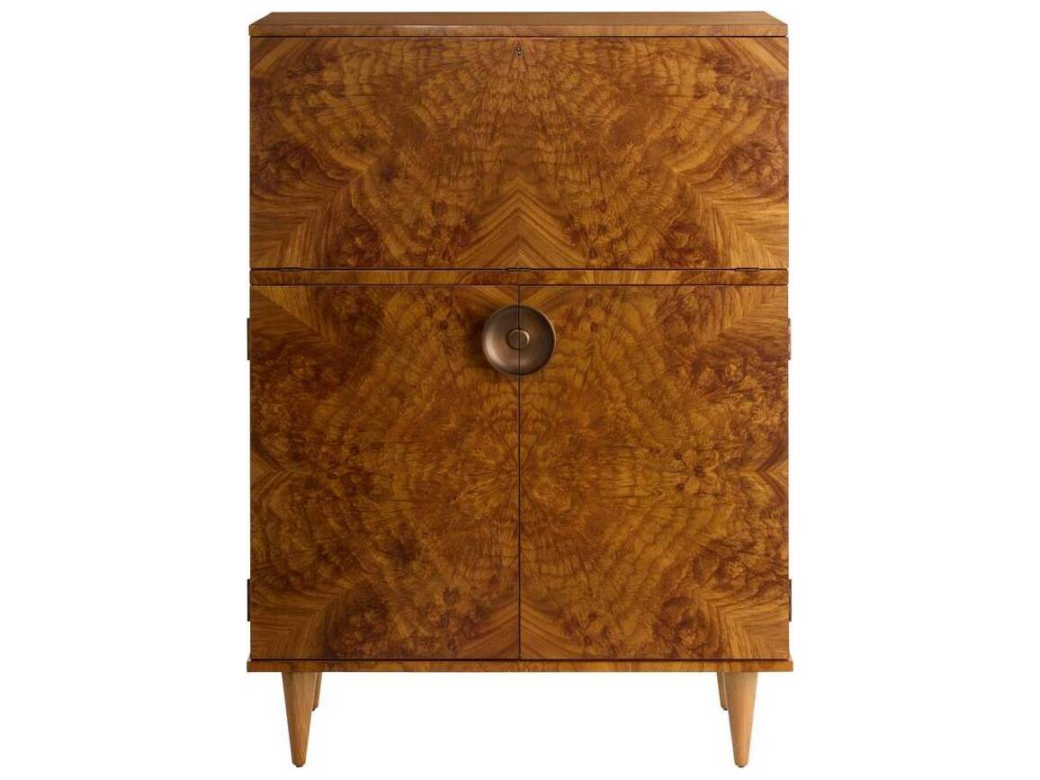 Arteriors Home Brown Toffee Burl Manhattan Bar Cabinet