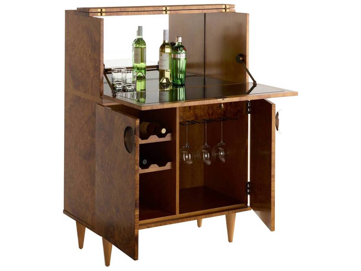 Arteriors Home Brown Toffee Burl Manhattan Bar Cabinet