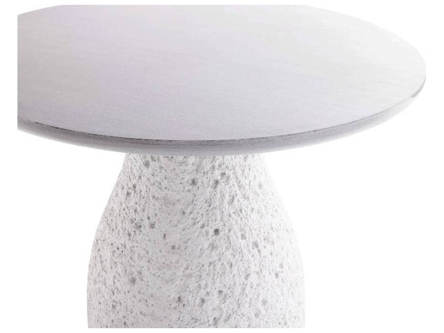 Arteriors Home Ogden Round Stone White End Table