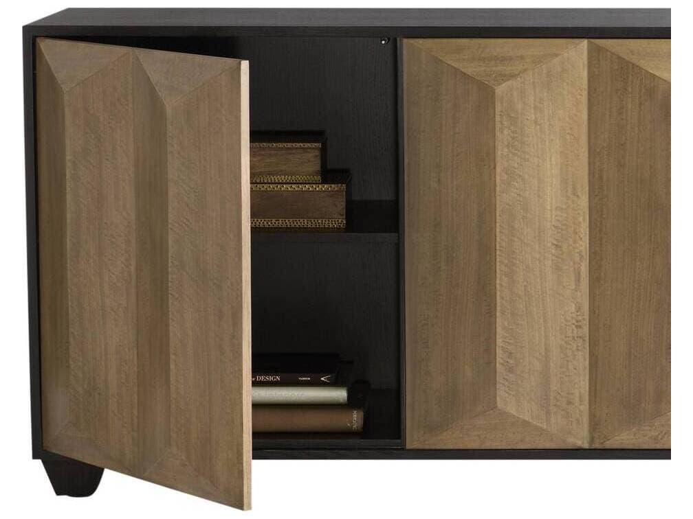 Arteriors Home Sapphire 79" Oak Wood Chamois Gray Ebony Sideboard