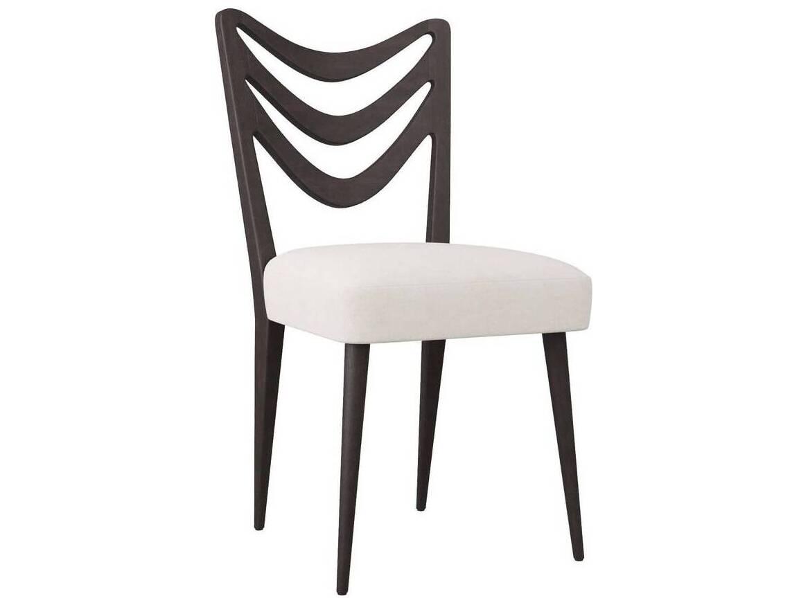 Arteriors Home Sutton Mahogany Wood Ebony Upholstered Armless Dining Chair