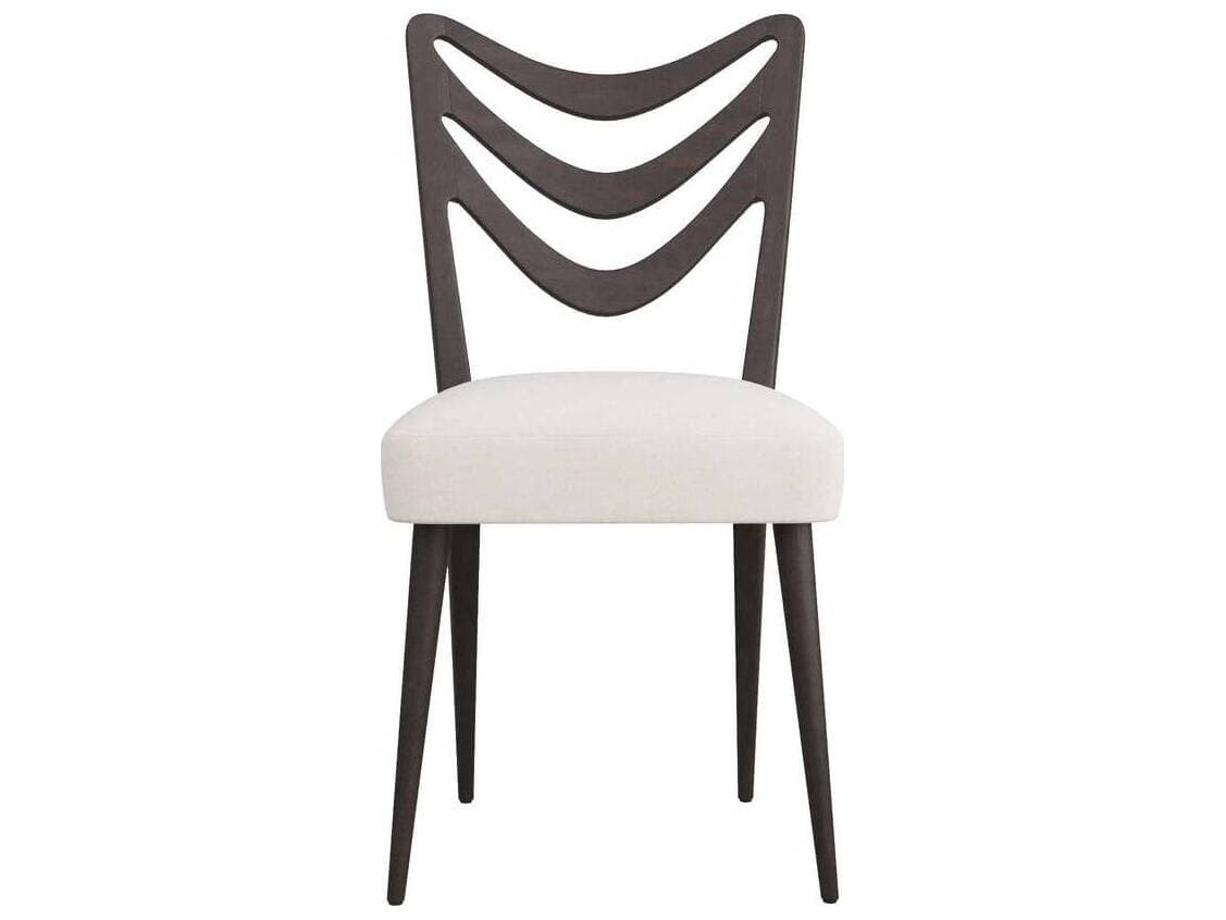 Arteriors Home Sutton Mahogany Wood Ebony Upholstered Armless Dining Chair