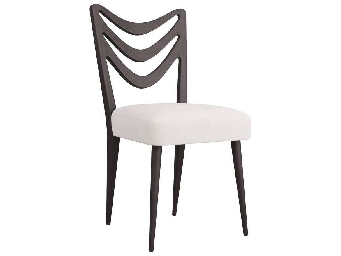 Arteriors Home Sutton Mahogany Wood Ebony Upholstered Armless Dining Chair