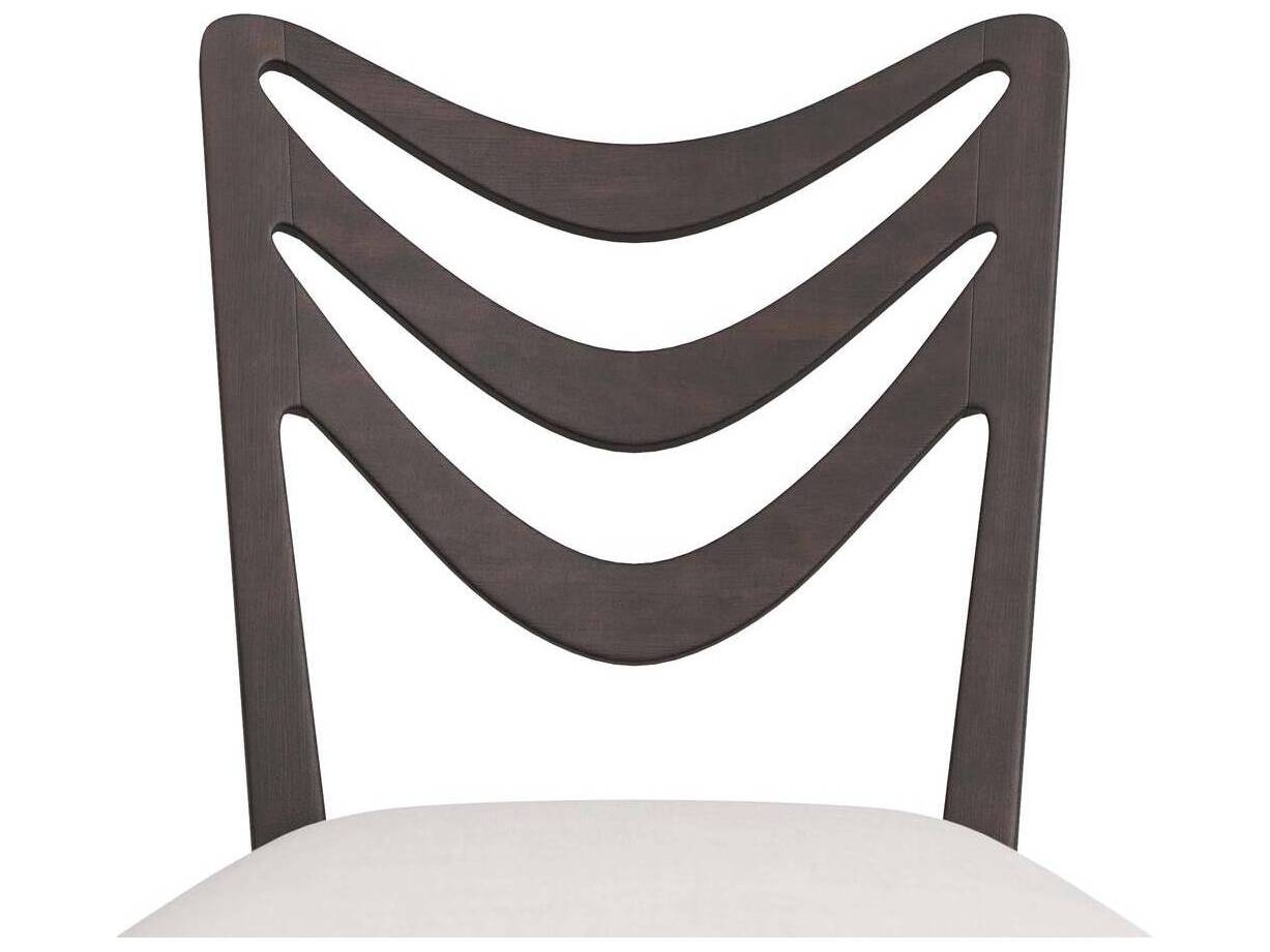 Arteriors Home Sutton Mahogany Wood Ebony Upholstered Armless Dining Chair