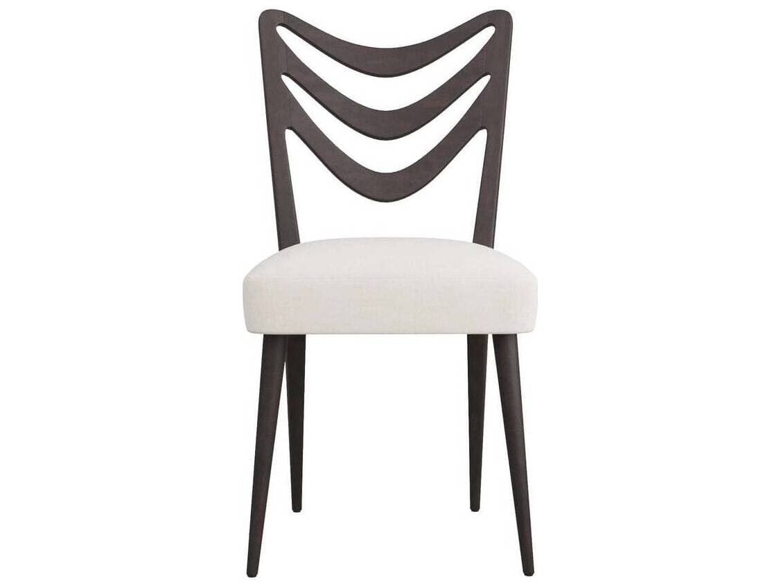 Arteriors Home Sutton Mahogany Wood Ebony Upholstered Armless Dining Chair