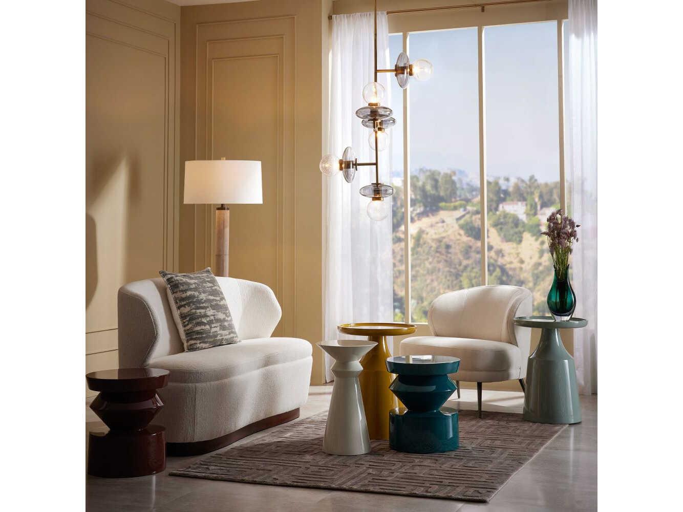 Arteriors Home Uma Round Fiberglass Paprika End Table