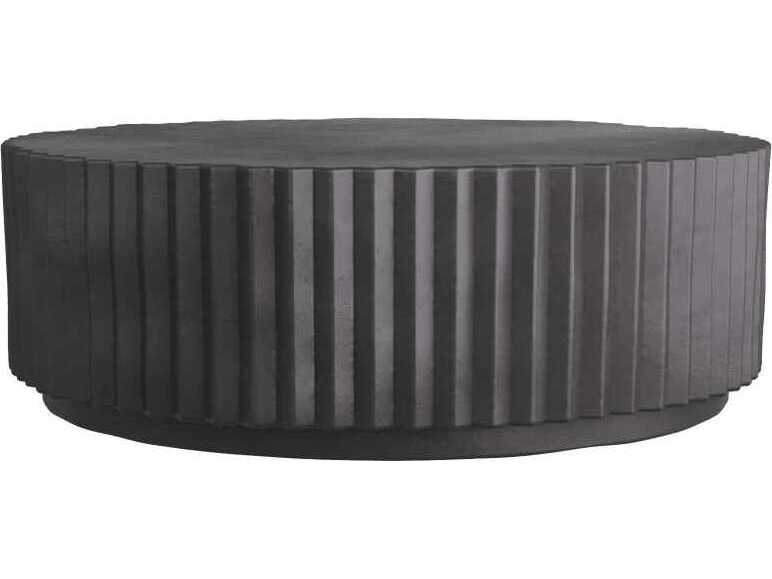 Arteriors Home Reese Round Concrete Black Coffee Table