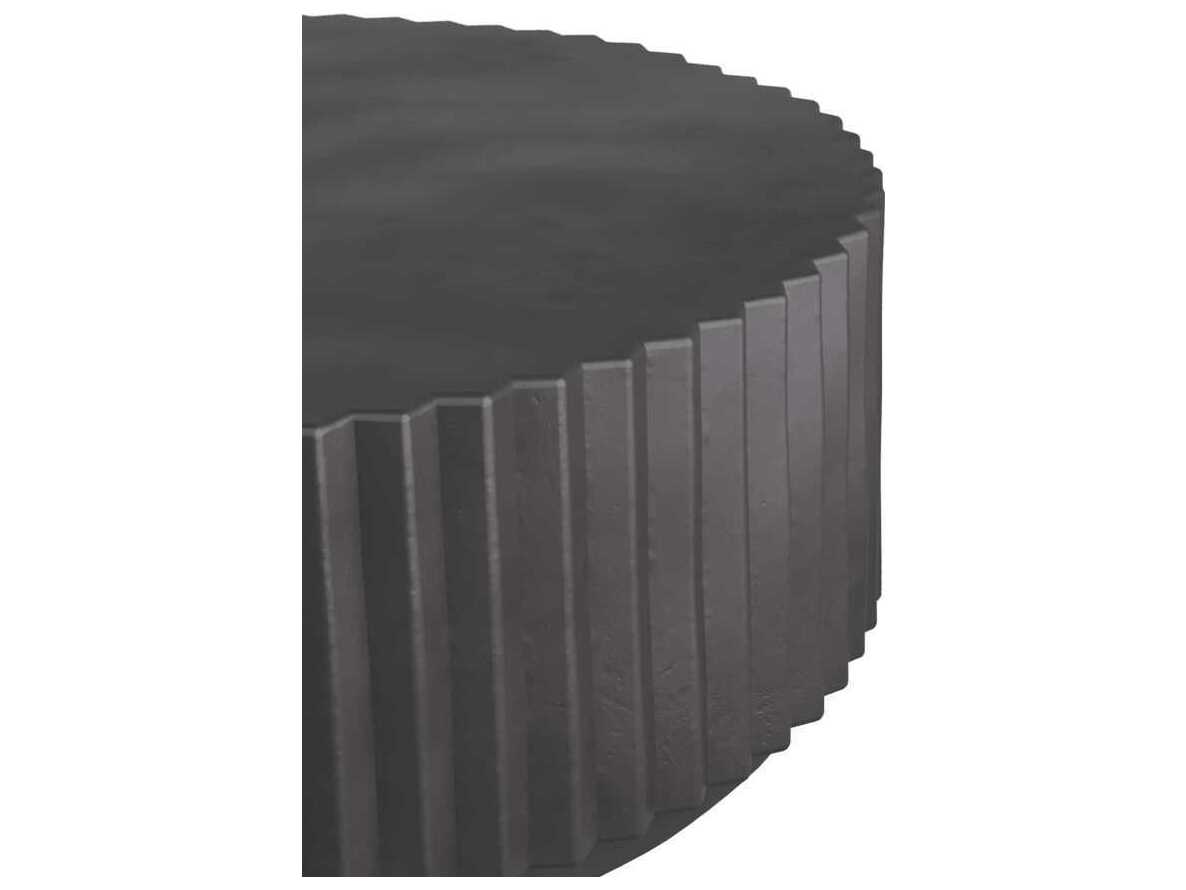 Arteriors Home Reese Round Concrete Black Coffee Table