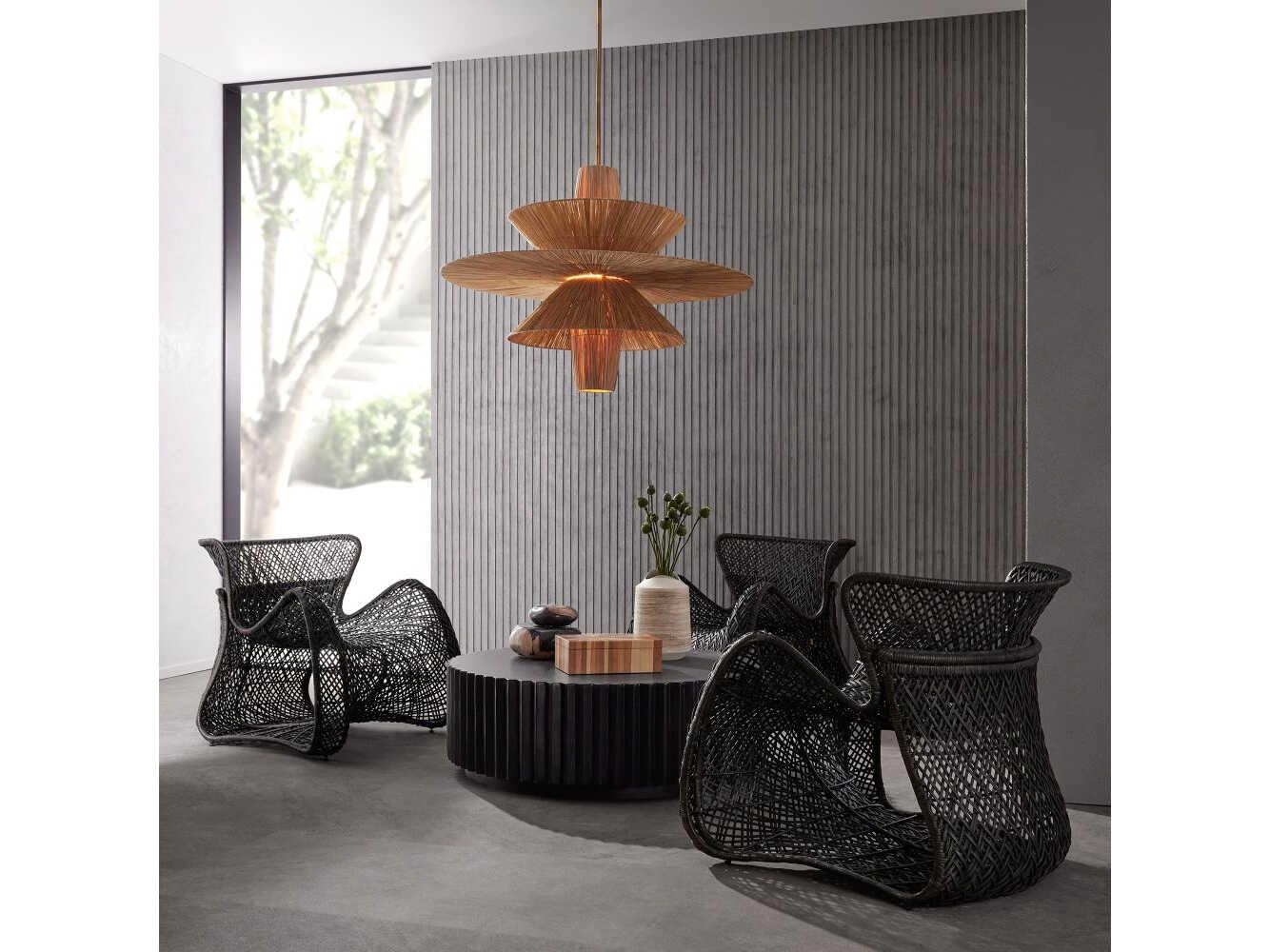 Arteriors Home Reese Round Concrete Black Coffee Table