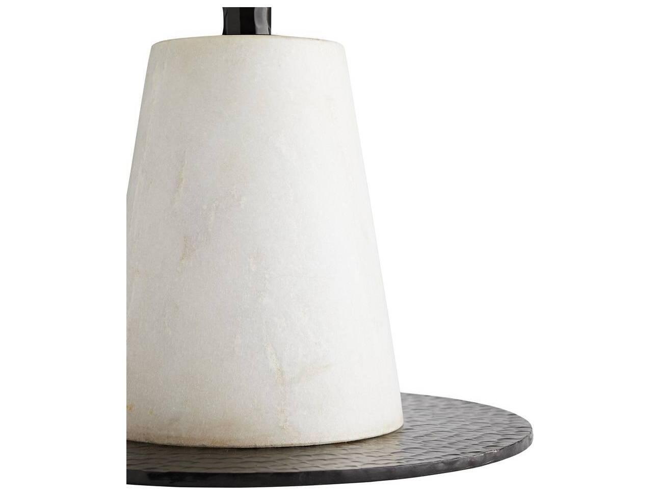 Arteriors Home Celeste White Black Round Marble Bar Table