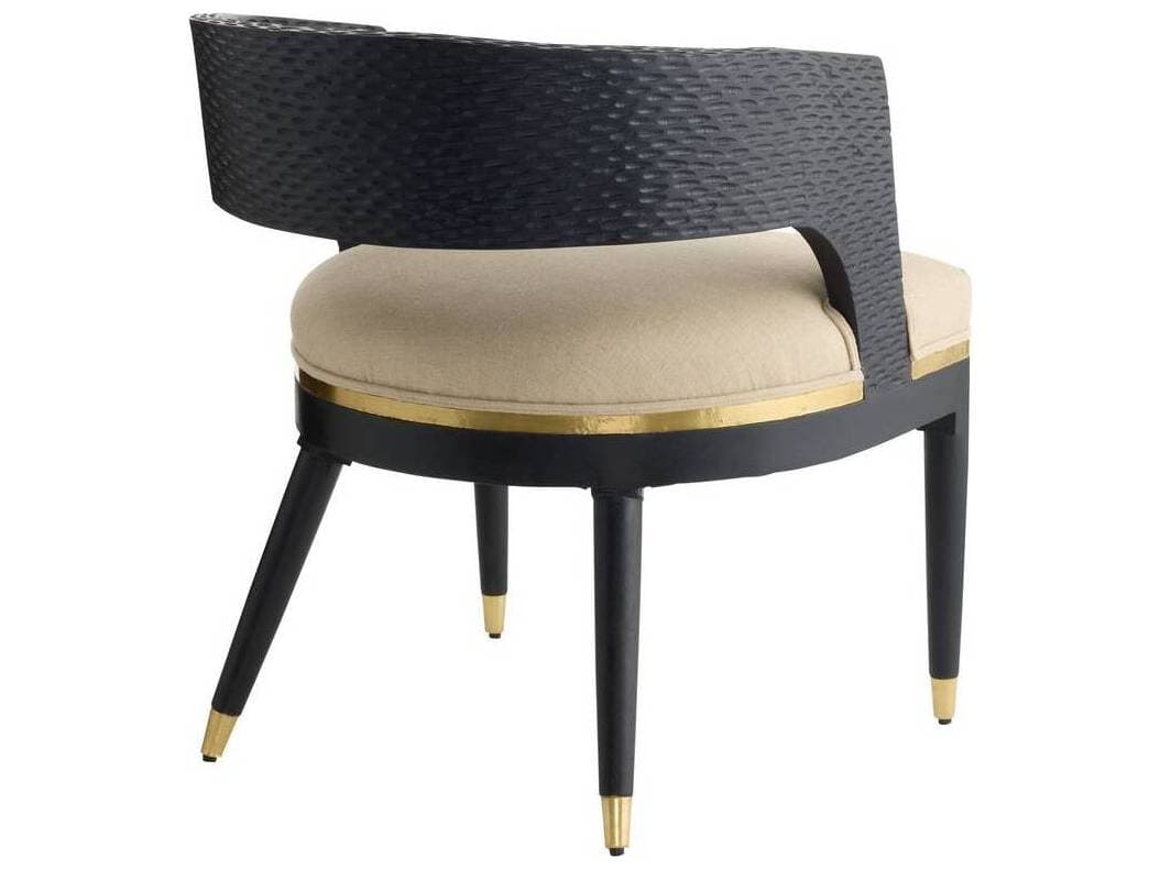 Arteriors Home Swanson Mango Wood Black Upholstered Arm Dining Chair