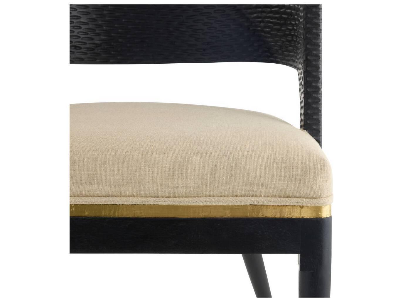 Arteriors Home Swanson Mango Wood Black Upholstered Arm Dining Chair