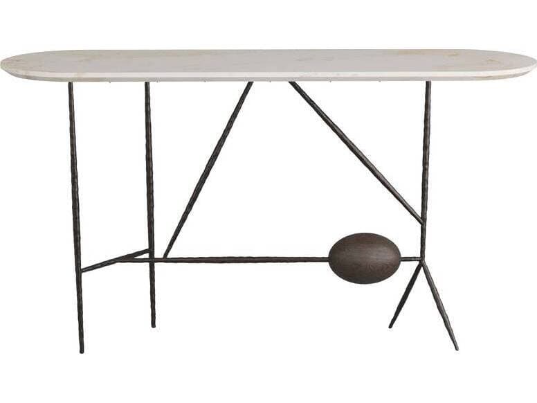 Arteriors Home Stewart Oval Marble Natural Iron Console Table