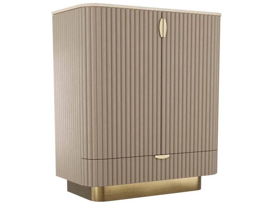 Arteriors Home Pontevera Beige Oak Wood Morel Bar Cabinet