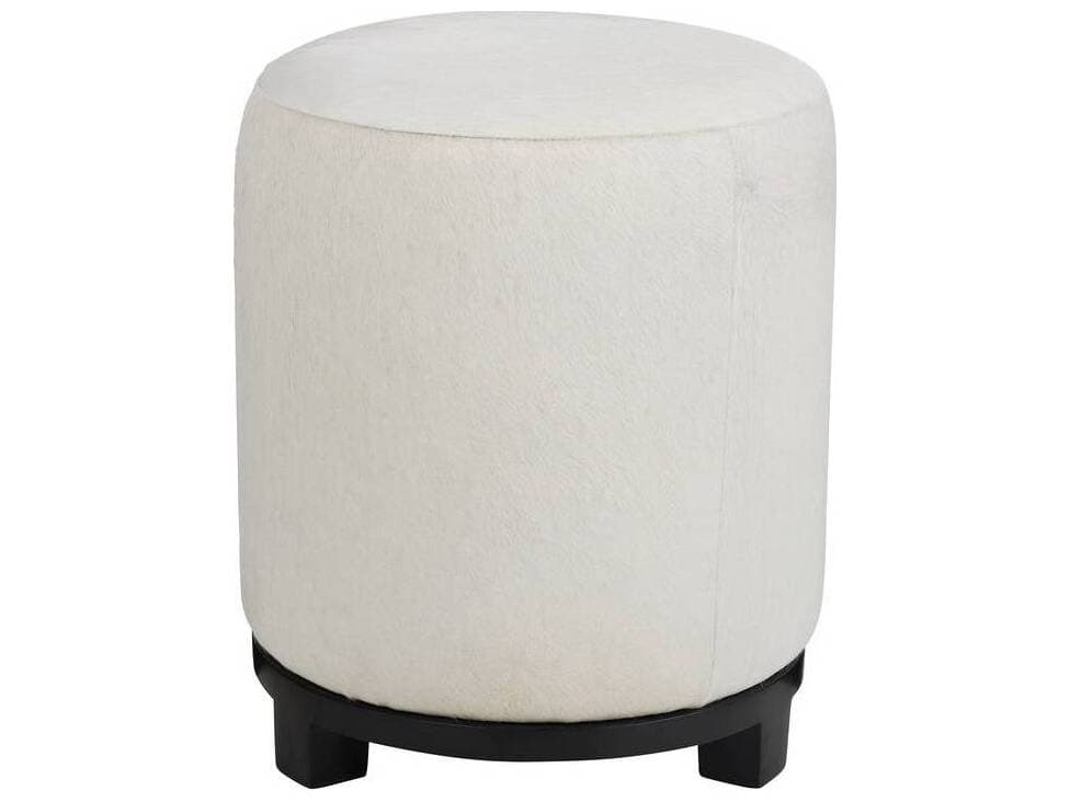Arteriors Home Wimberley Cream Leather Ottoman