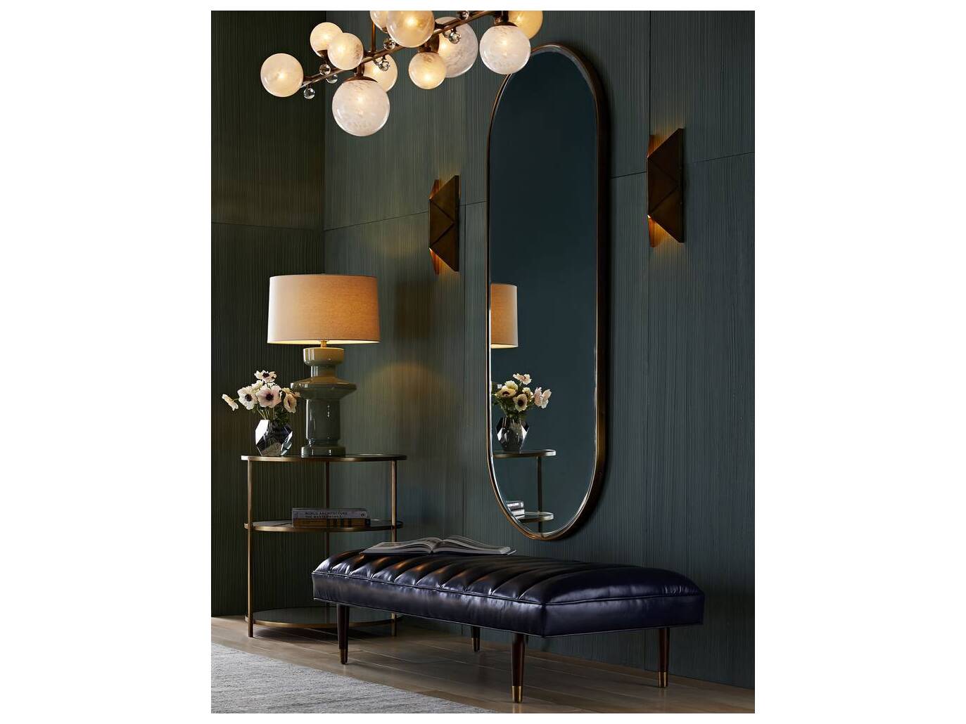 Arteriors Home Vaquero Vintage Brass Oval Wall Mirror