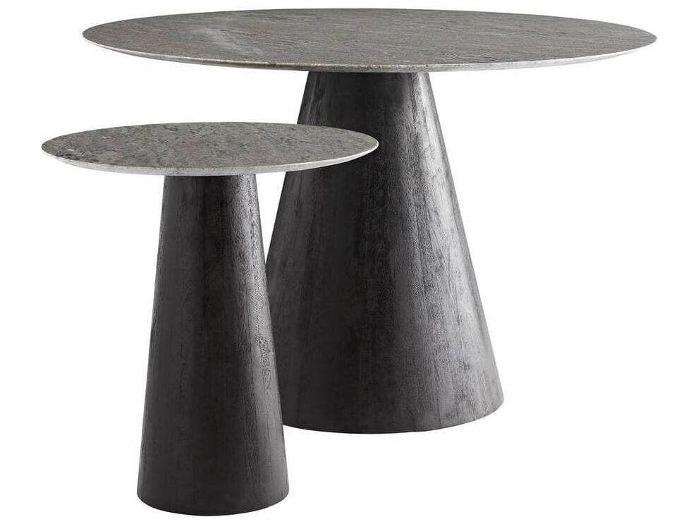 Arteriors Home Theodore Round Marble Ebony Dining Table
