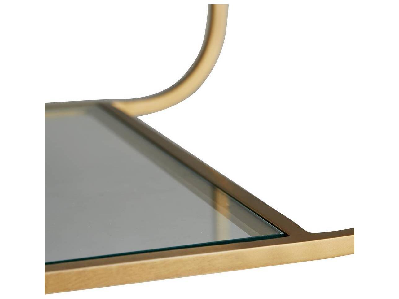 Arteriors Home Trainor Marble Antique Brass Bar Cart