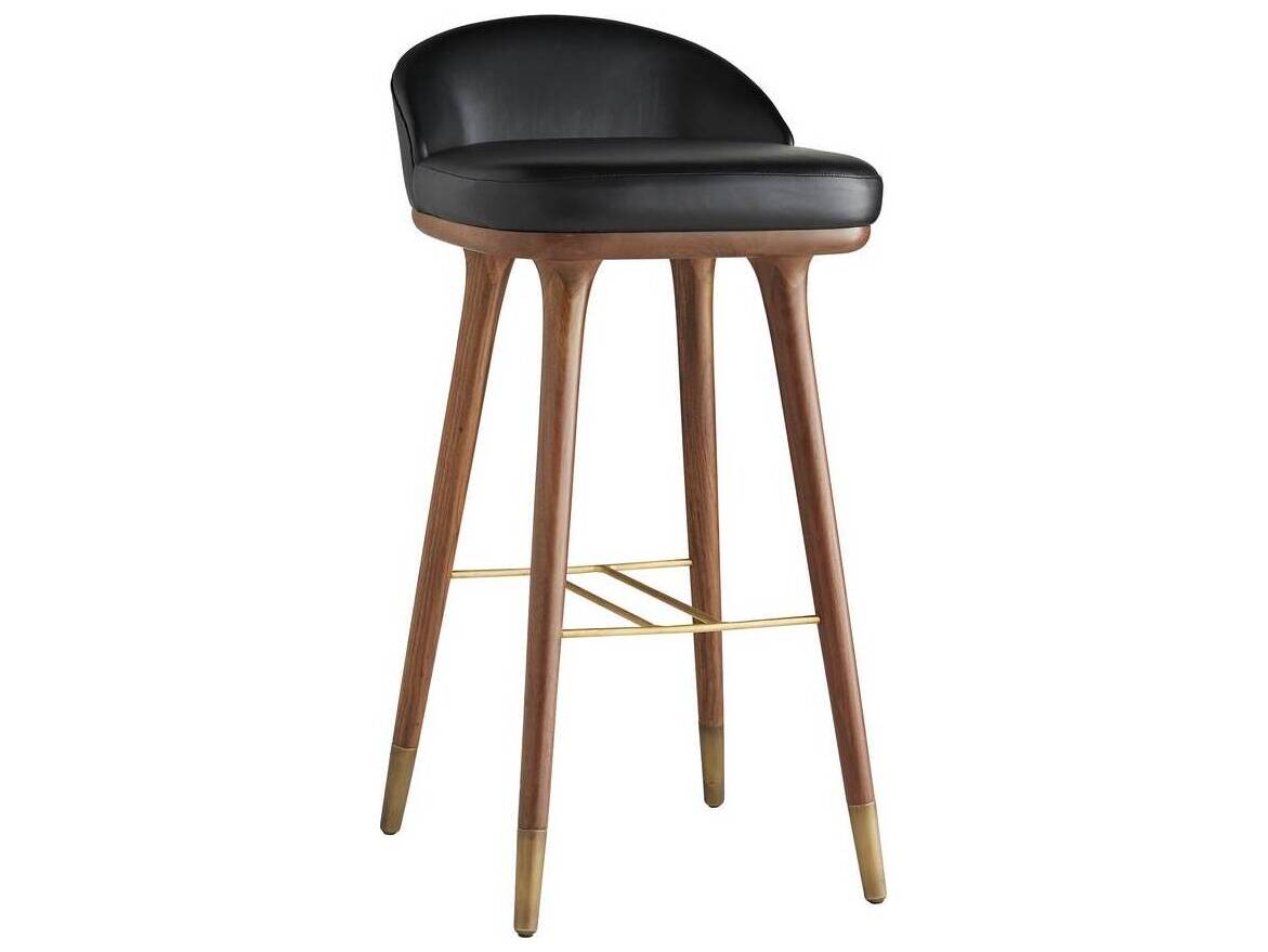 Arteriors Home Walsh Black Walnut Leather Bar Stool