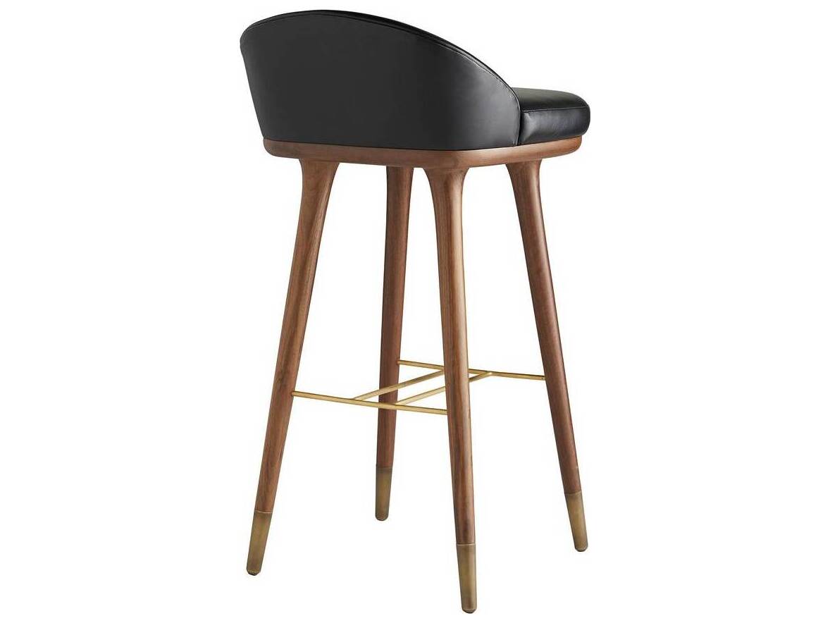 Arteriors Home Walsh Black Walnut Leather Bar Stool