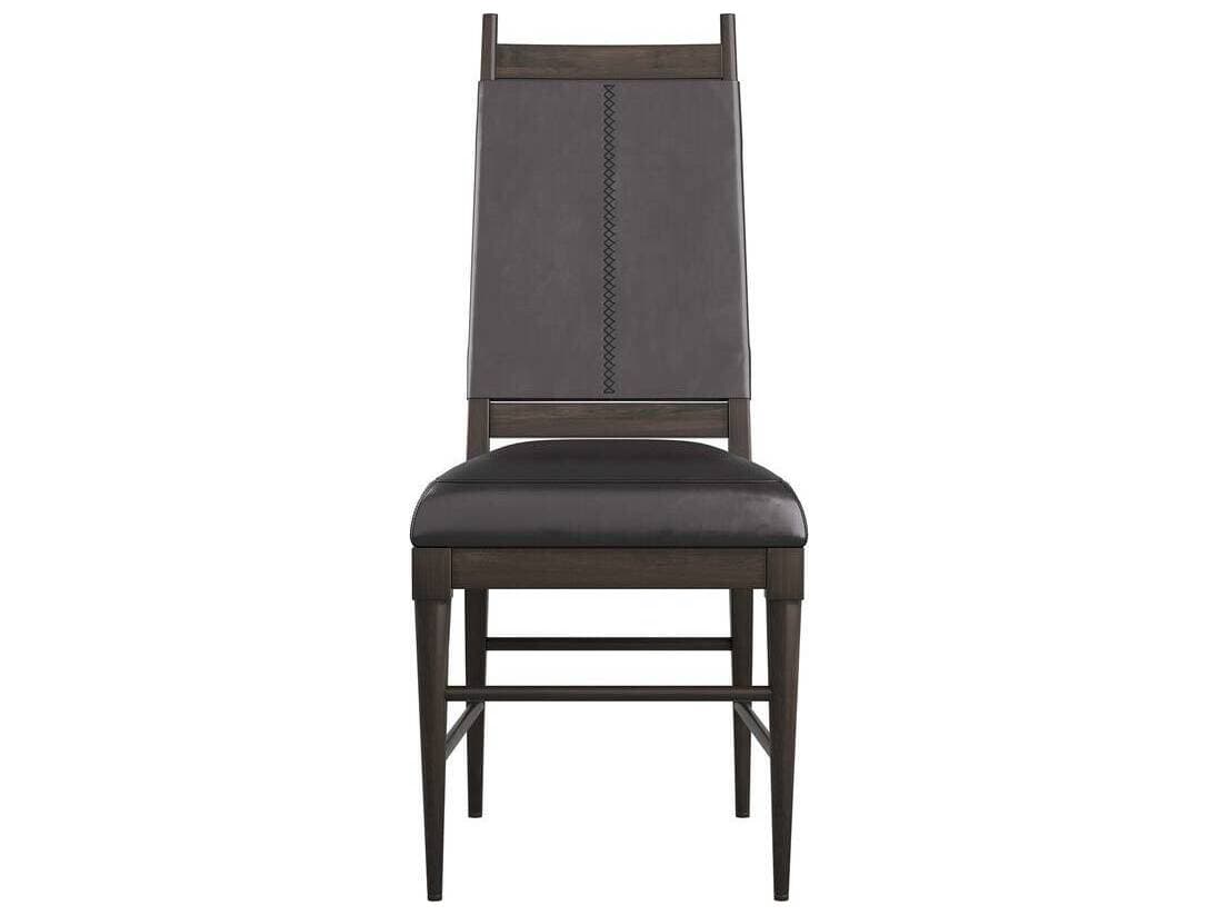 Arteriors Home Keegan Beech Wood Ebony Leather Armless Dining Chair