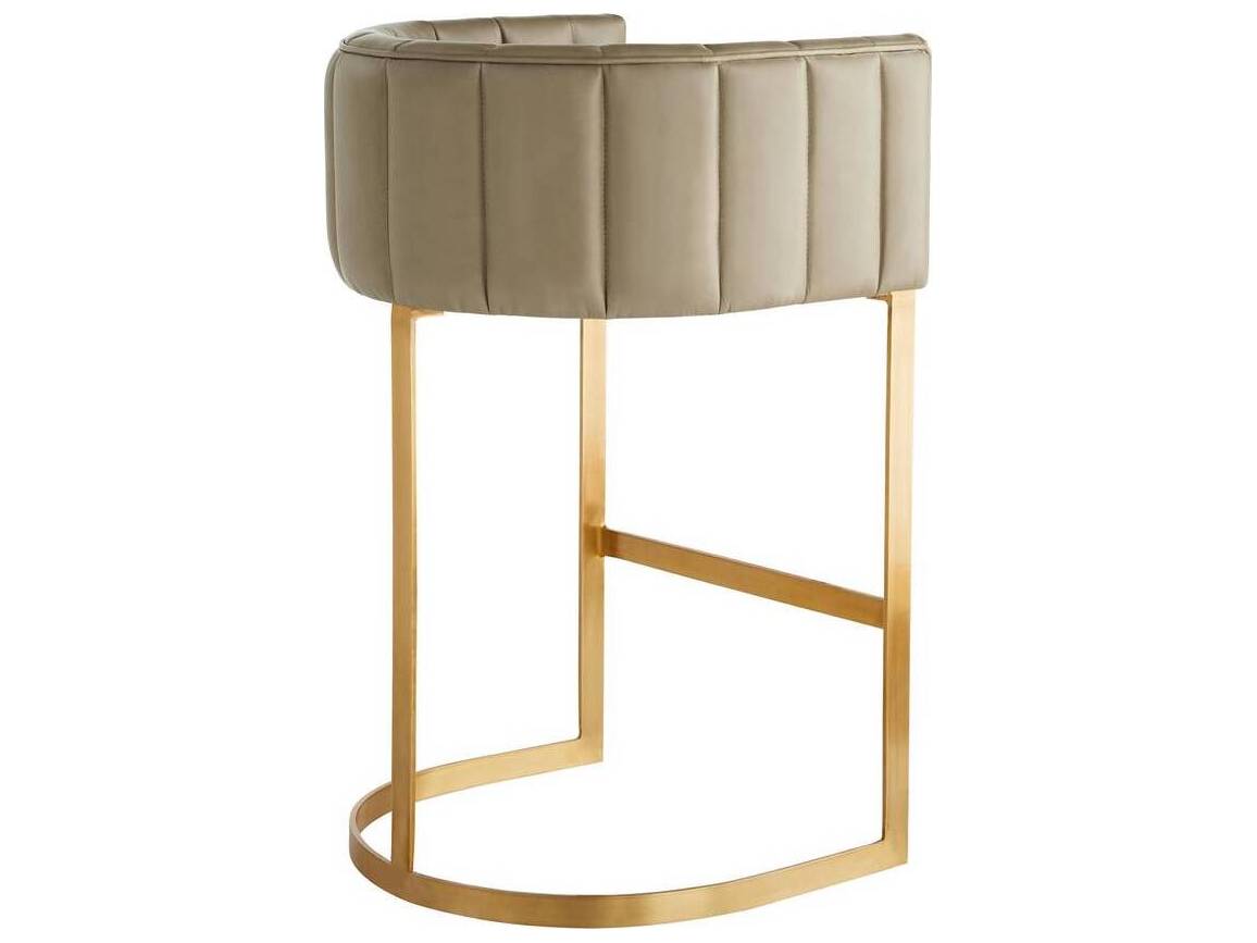 Arteriors Home Tatum Morel Antique Brass Leather Bar Stool
