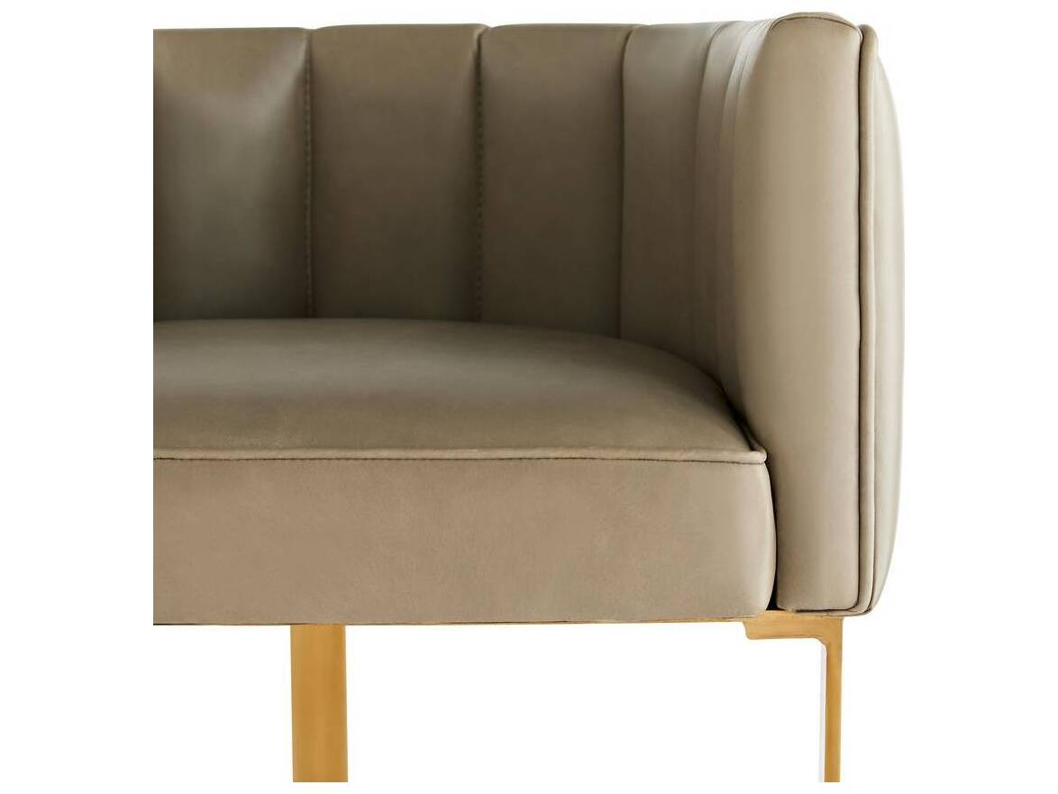 Arteriors Home Tatum Morel Antique Brass Leather Counter Stool