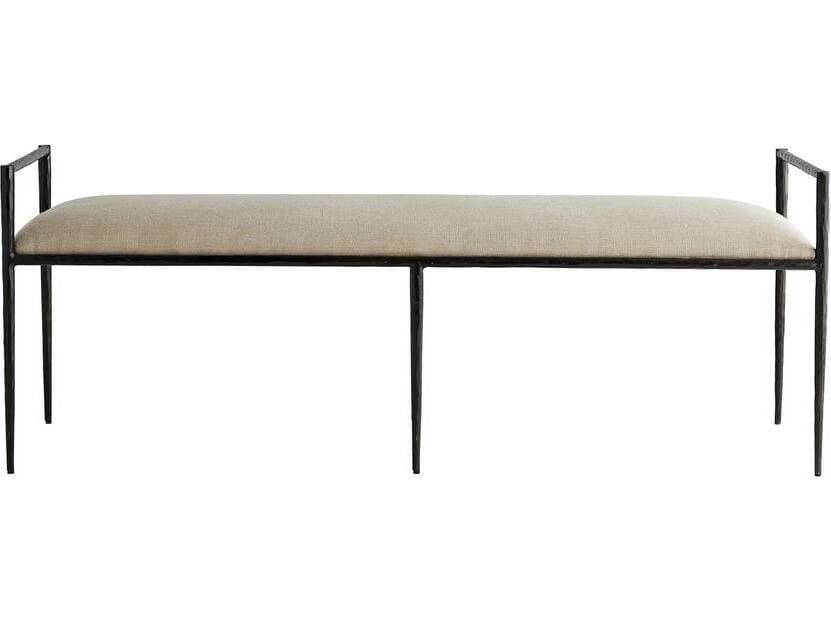 Arteriors Home Barbana Natural Linen White Upholstered Accent Bench