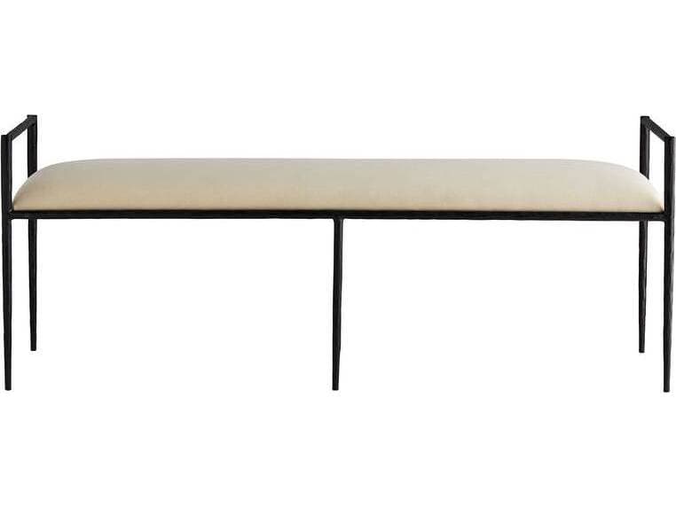 Arteriors Home Barbana Muslin White Upholstered Accent Bench