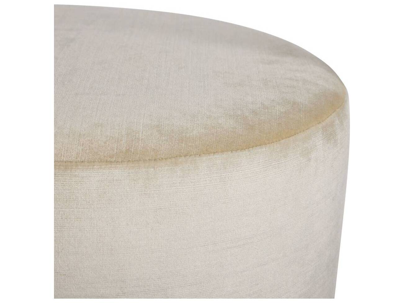 Arteriors Home Warby Sterling Polished Brass Beige Upholstered Ottoman