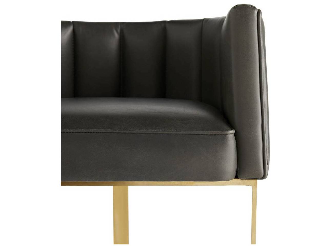 Arteriors Home Tatum Dim Gray Antique Brass Leather Counter Stool