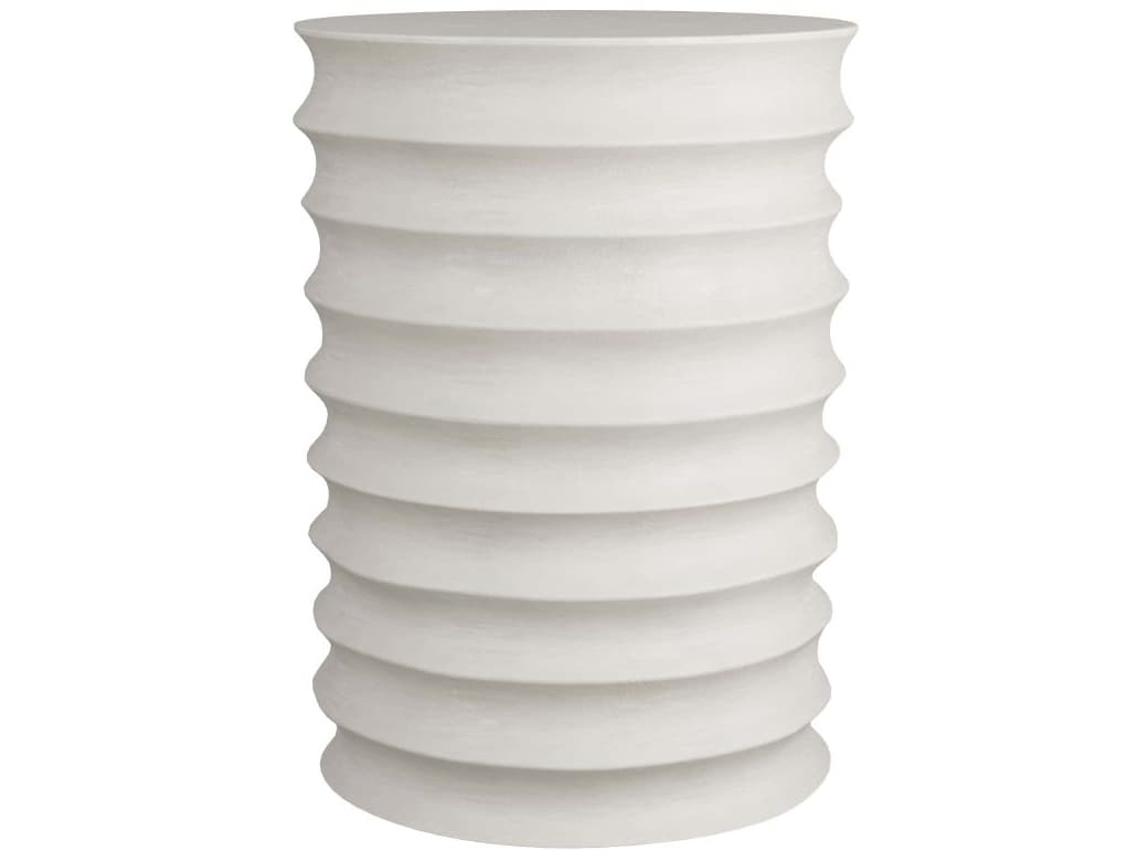 Arteriors Home Reiko Round Metal White Gesso End Table