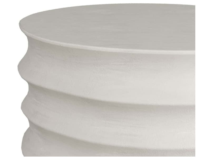 Arteriors Home Reiko Round Metal White Gesso End Table