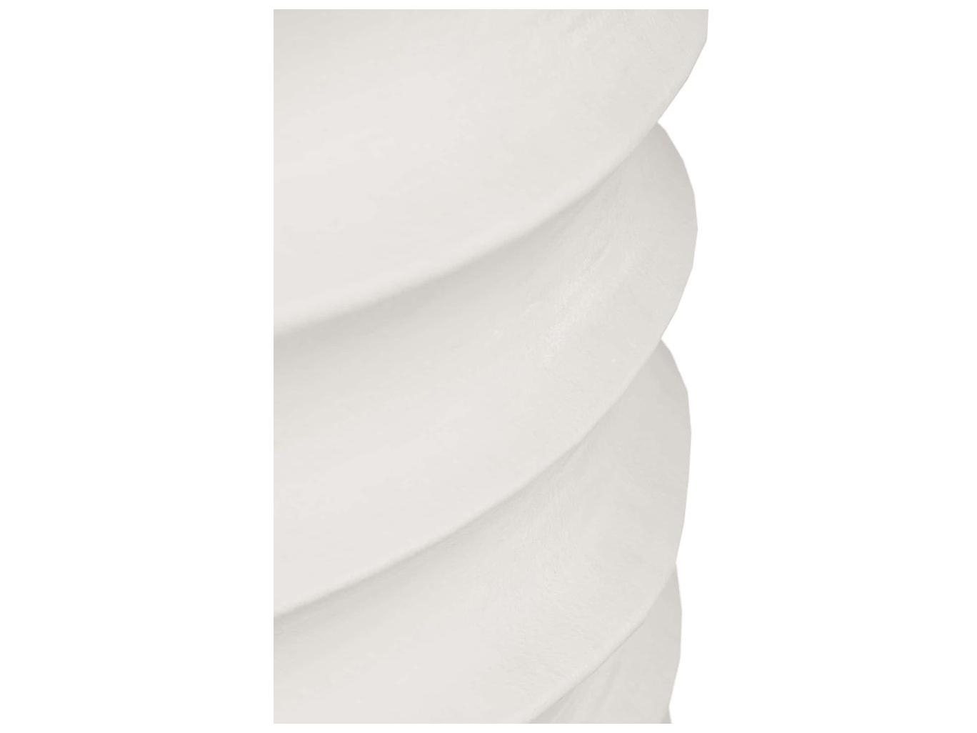 Arteriors Home Reiko Round Metal White Gesso End Table