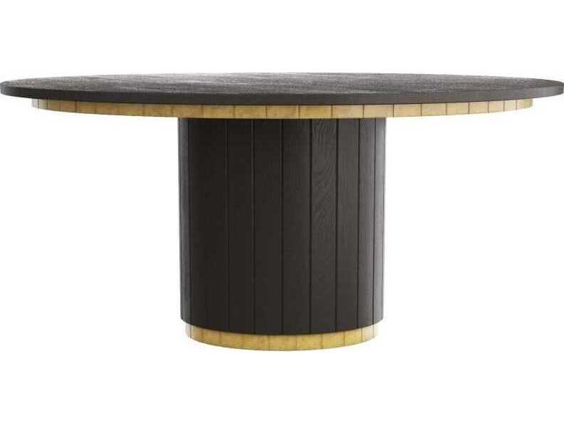 Arteriors Home Reid Round Wood Ebony Dining Table