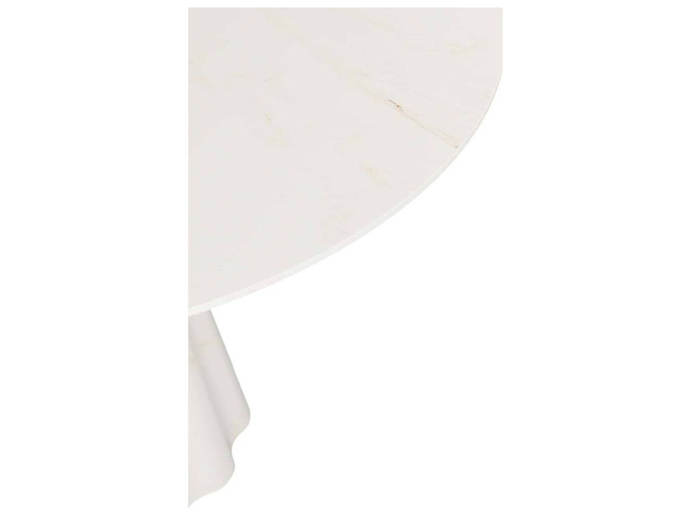 Arteriors Home Rinny Round Marble White Dining Table