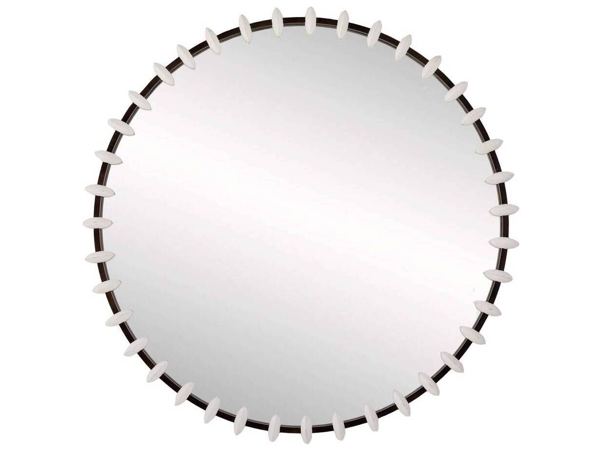 Arteriors Home Pira White Gesso Round Wall Mirror