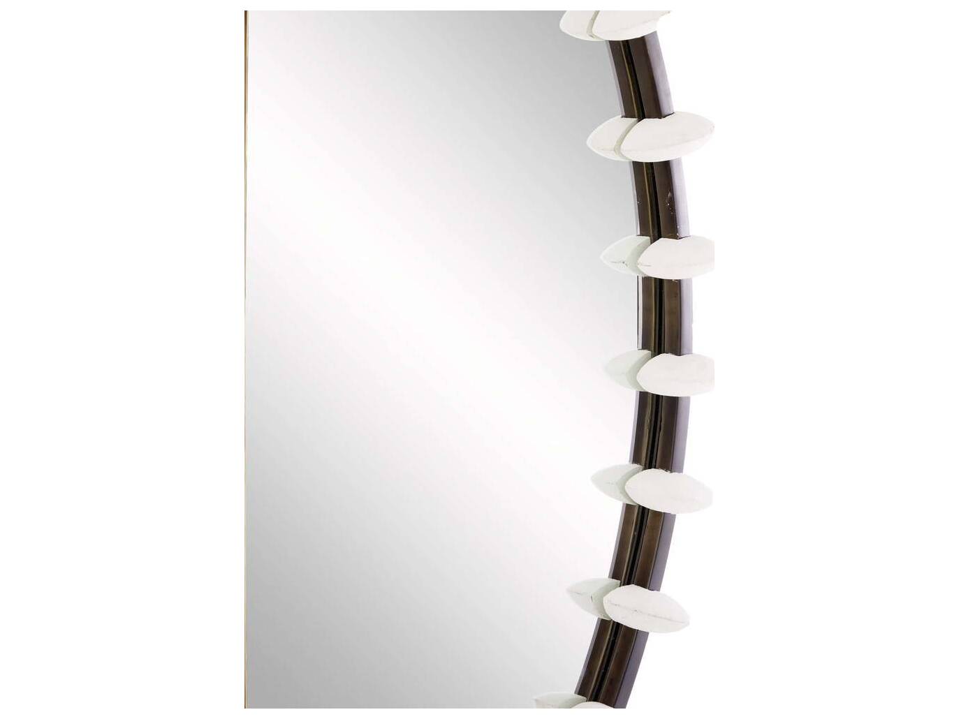 Arteriors Home Pira White Gesso Round Wall Mirror