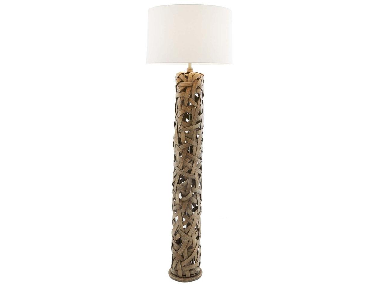 Arteriors Home Horatio Palm Gray Rattan Brown Floor Lamp