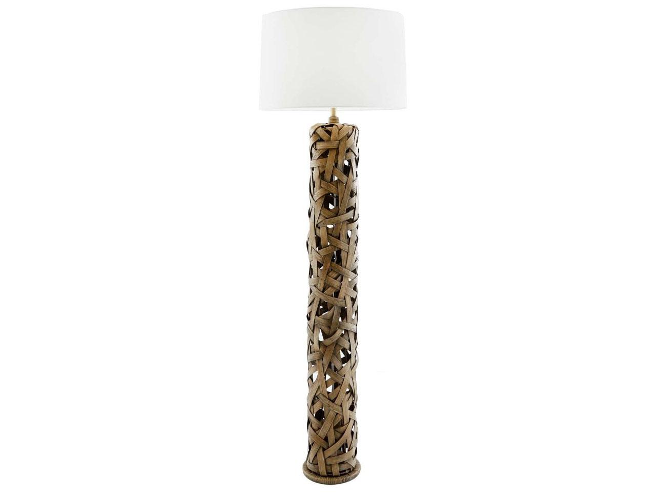 Arteriors Home Horatio Palm Gray Rattan Brown Floor Lamp